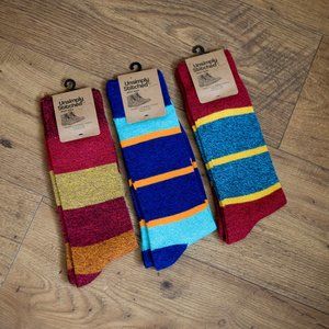 Unsimply Stitched lot 3 pair boot sock men 8-12 striped $54